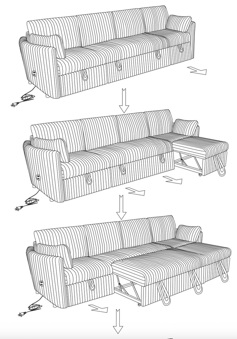 The Denholme| Sectional With Pull-Out Sleeper
