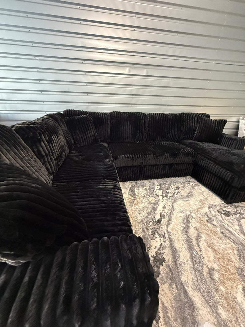 Brand New Jumbo Cord-Style Sleeper Sectional With Storage Chaise & USB Charging